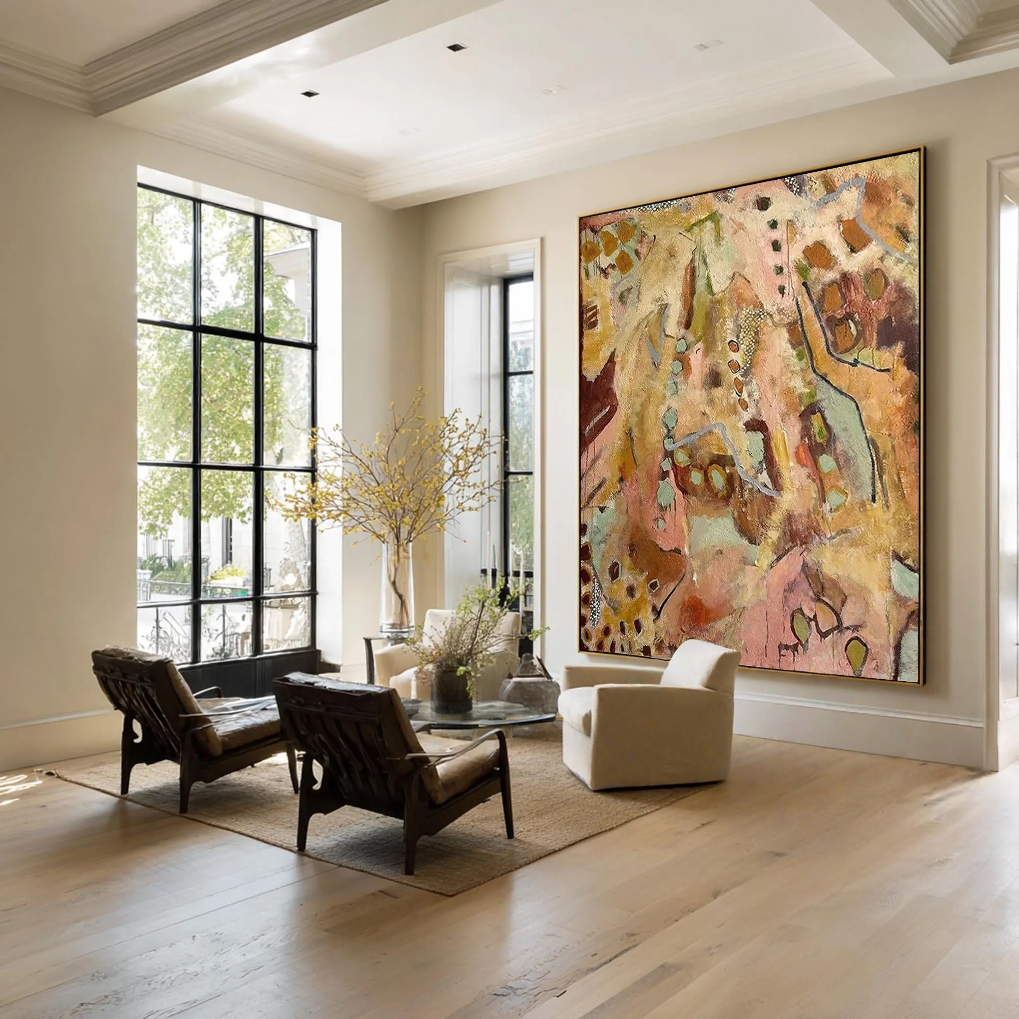 Golden Canyon Modern Abstract Painting