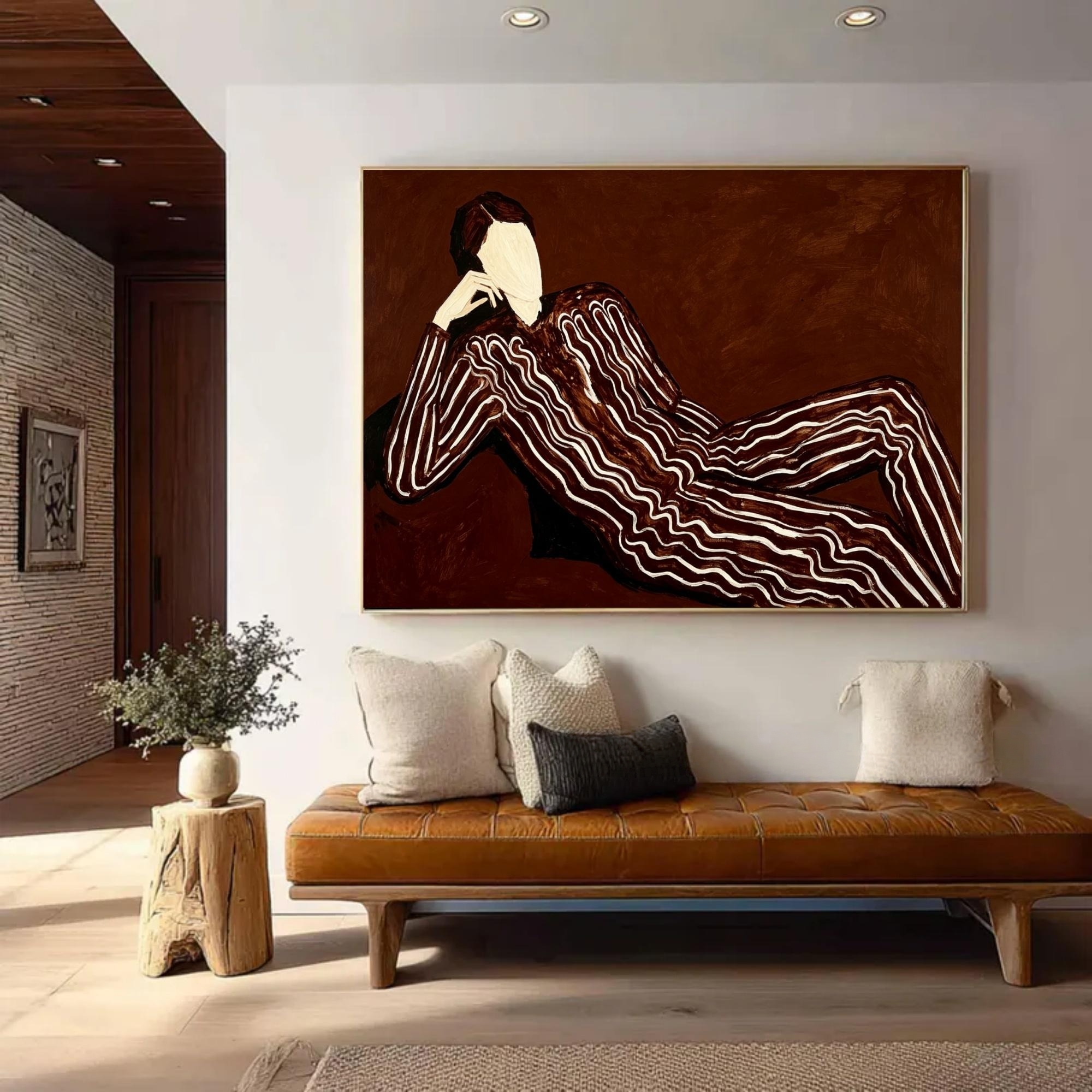 Reclining Figure in Rust Tones