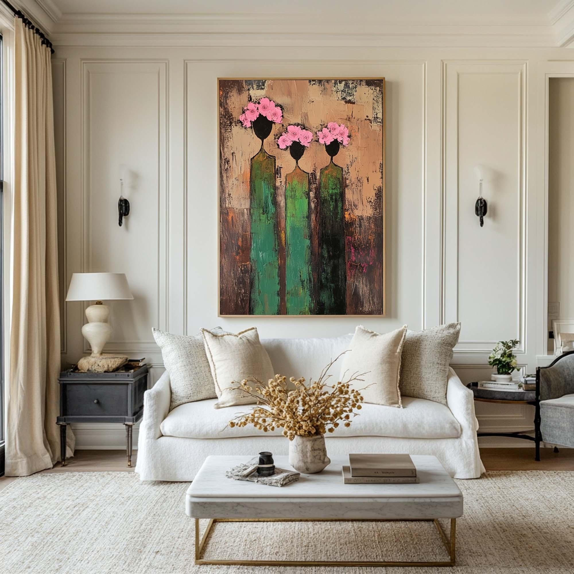 Abstract Floral Trio Elegance