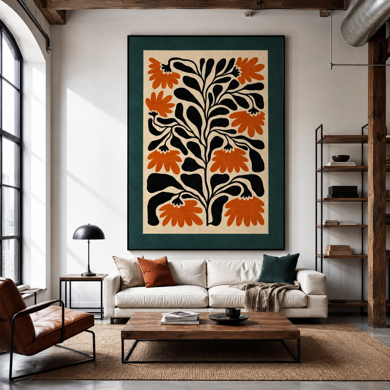 Midnight Leaves in Orange
