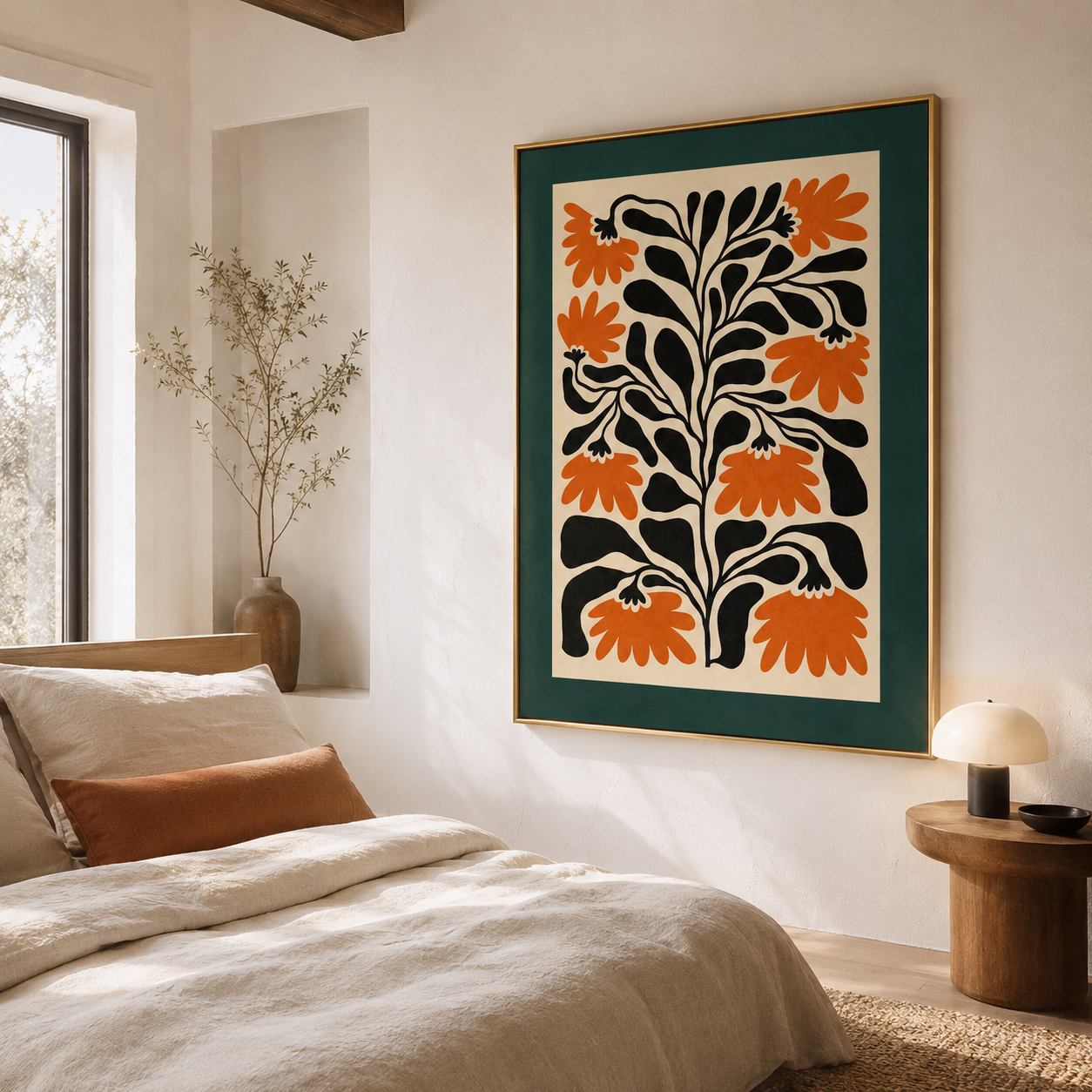 Midnight Leaves in Orange