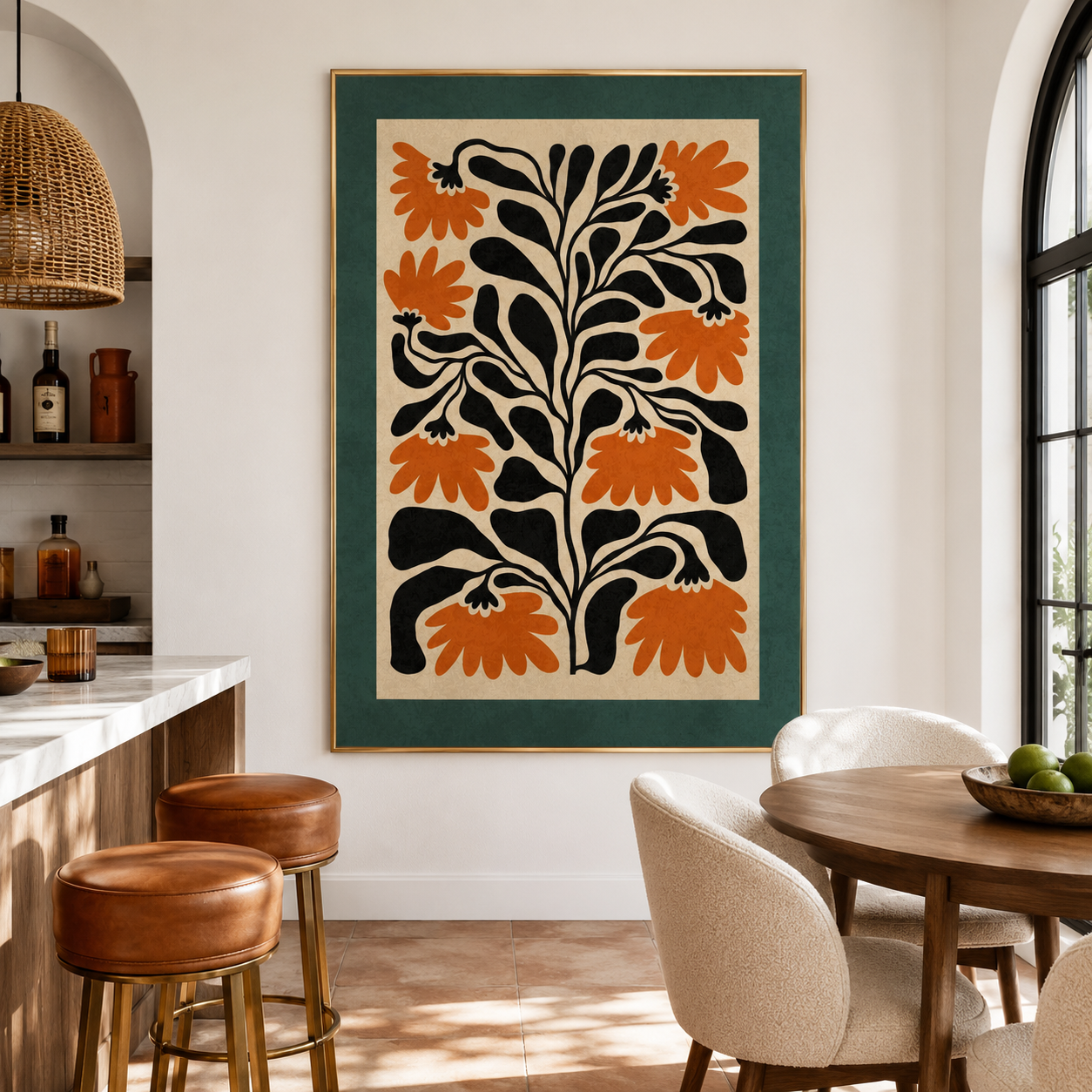 Midnight Leaves in Orange