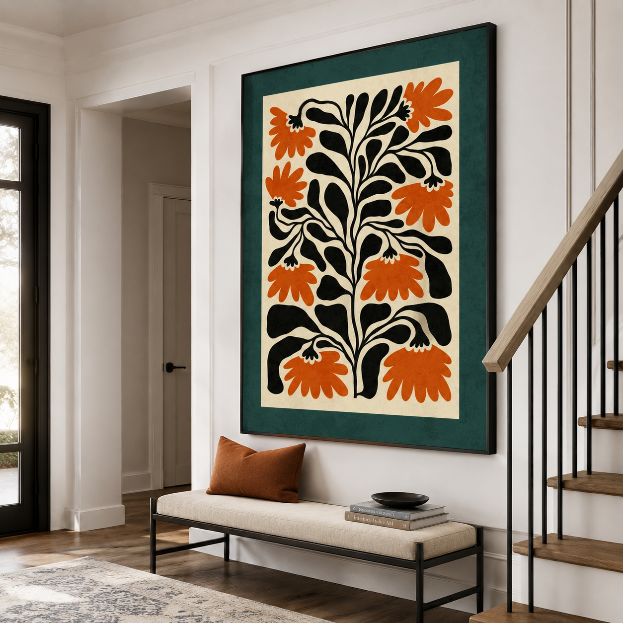 Midnight Leaves in Orange