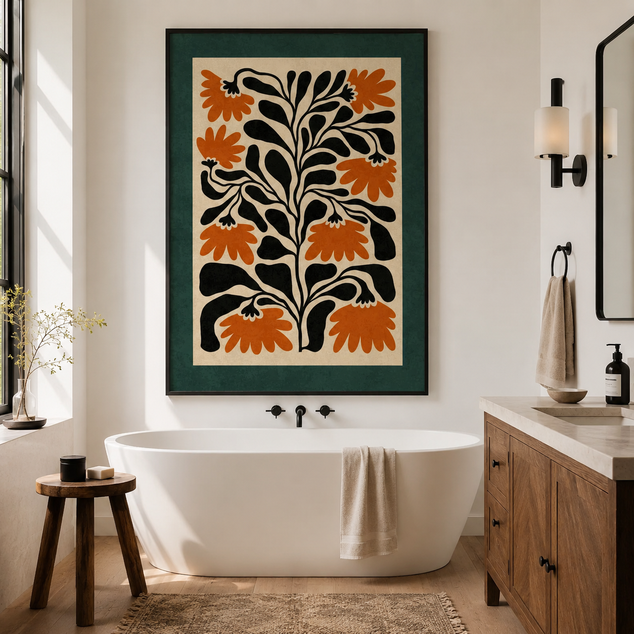 Midnight Leaves in Orange