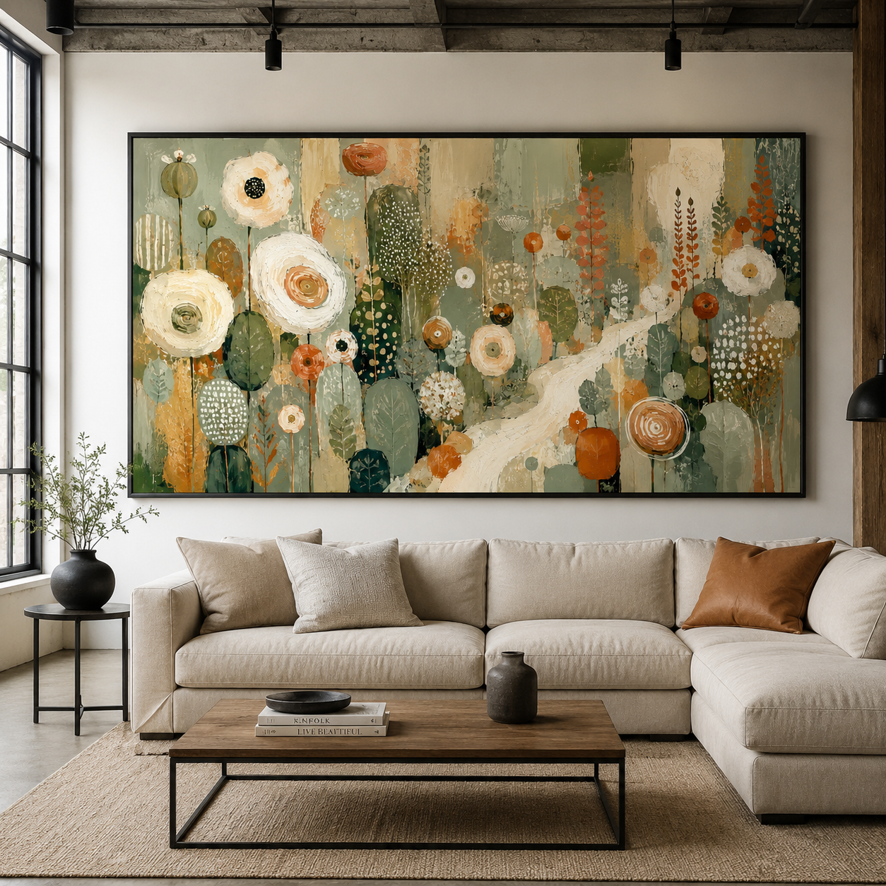 Floral Landscape Oil Painting | The Winding Path
