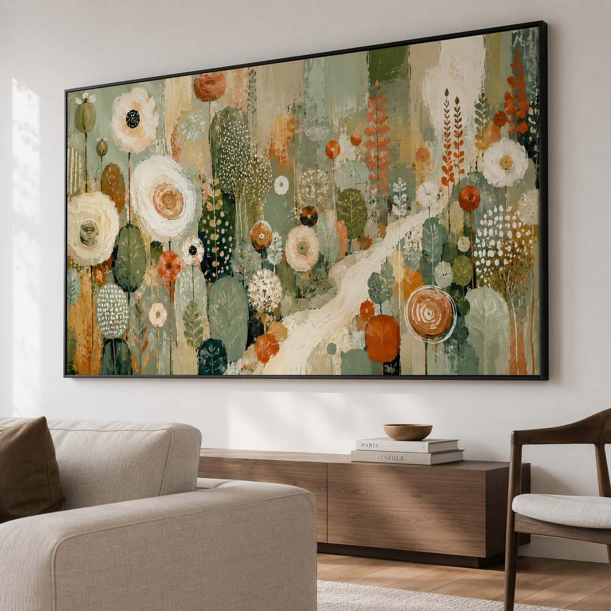 Floral Landscape Oil Painting | The Winding Path