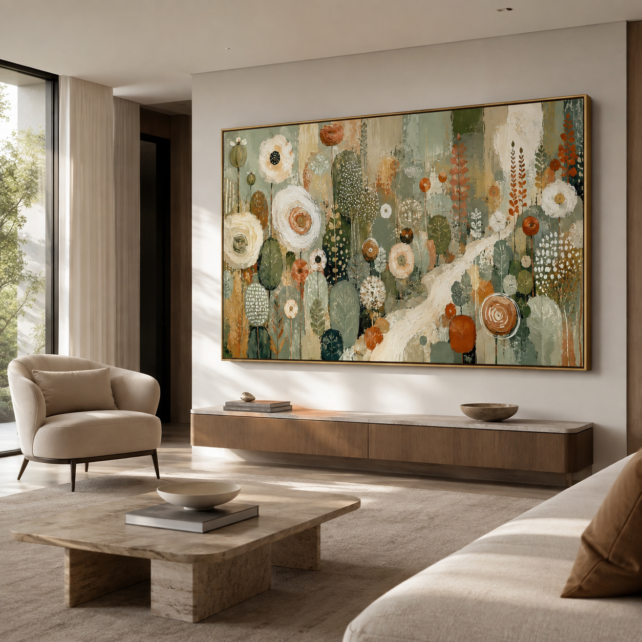 Floral Landscape Oil Painting | The Winding Path