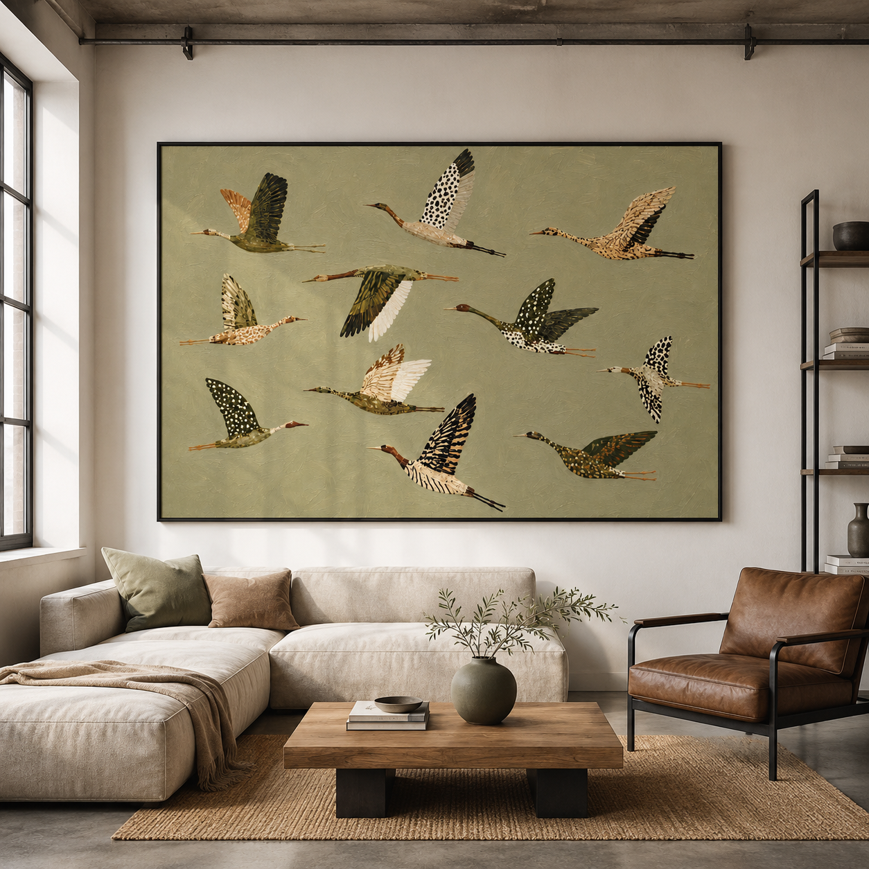 Flying Crane Wall Art