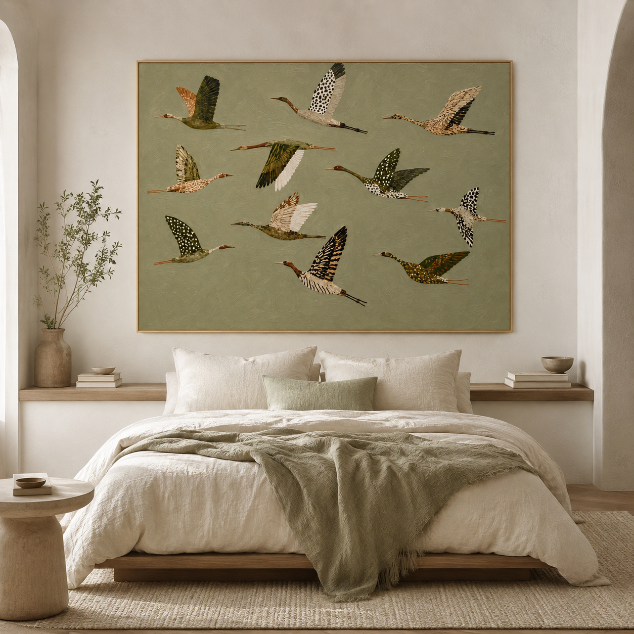 Flying Crane Wall Art