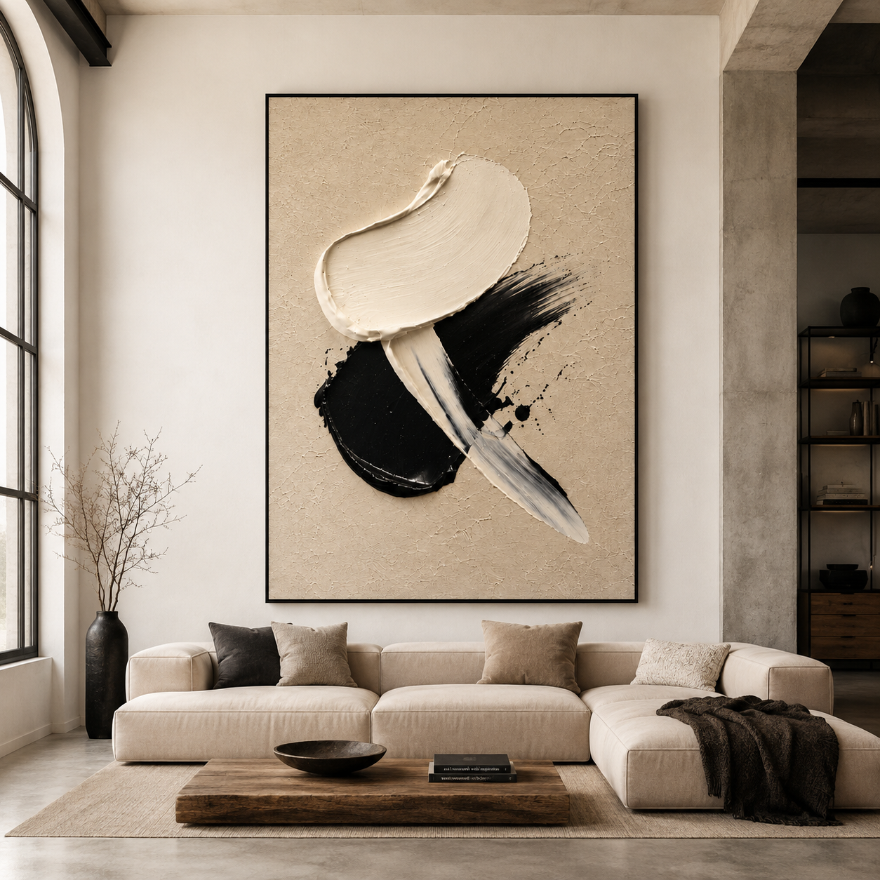 Black and White Abstract Wall Art | Quiet Collision