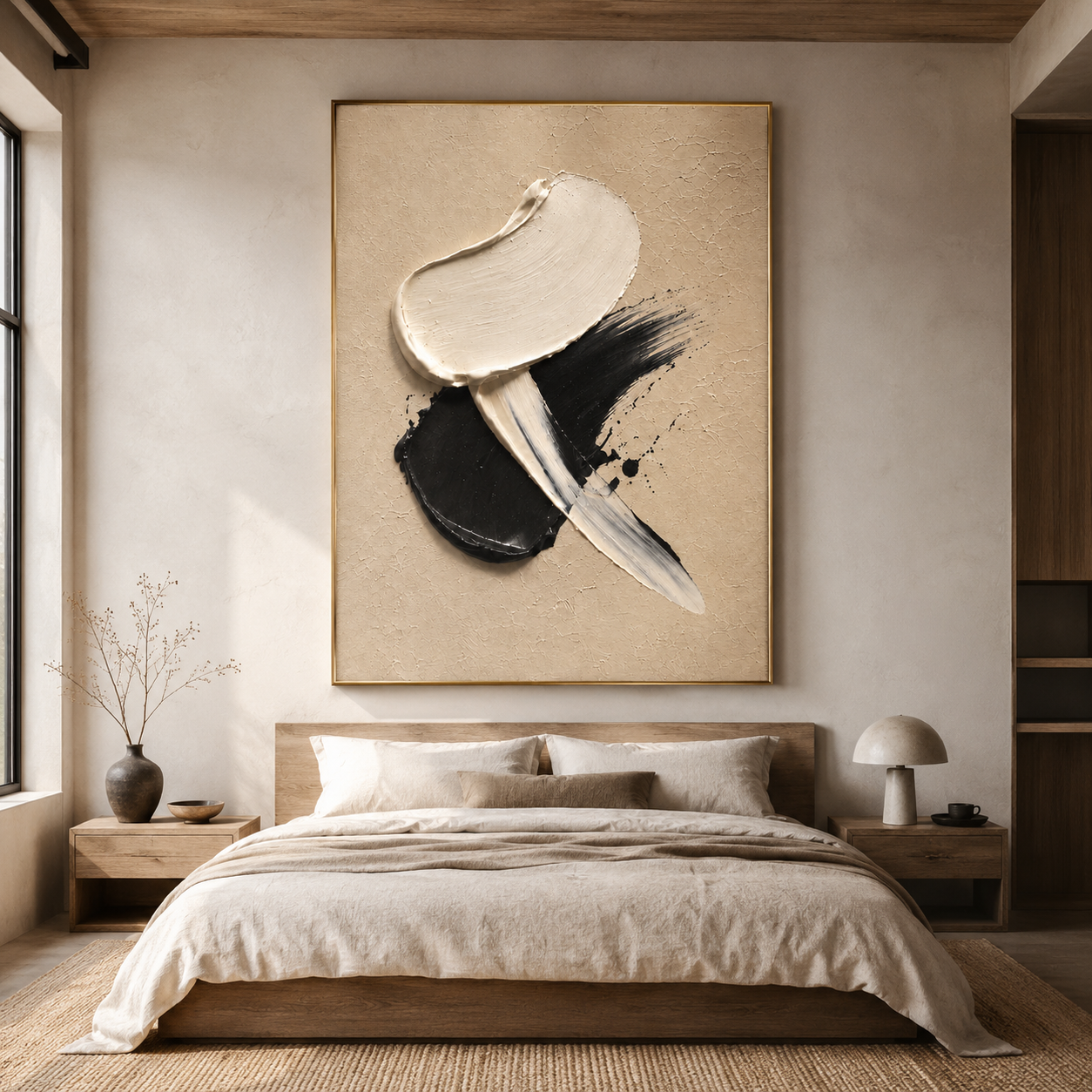 Black and White Abstract Wall Art | Quiet Collision