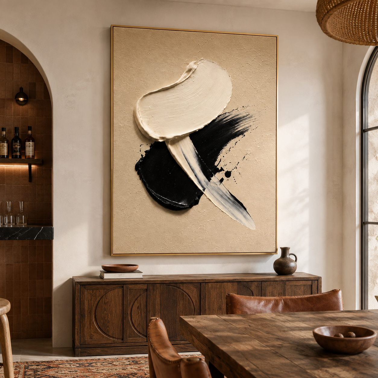 Black and White Abstract Wall Art | Quiet Collision