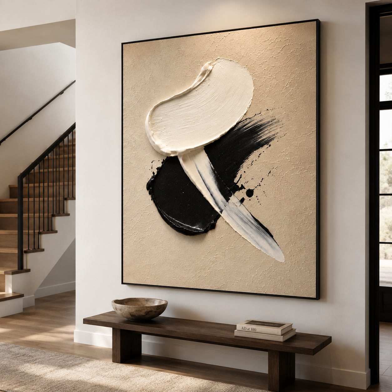 Black and White Abstract Wall Art | Quiet Collision