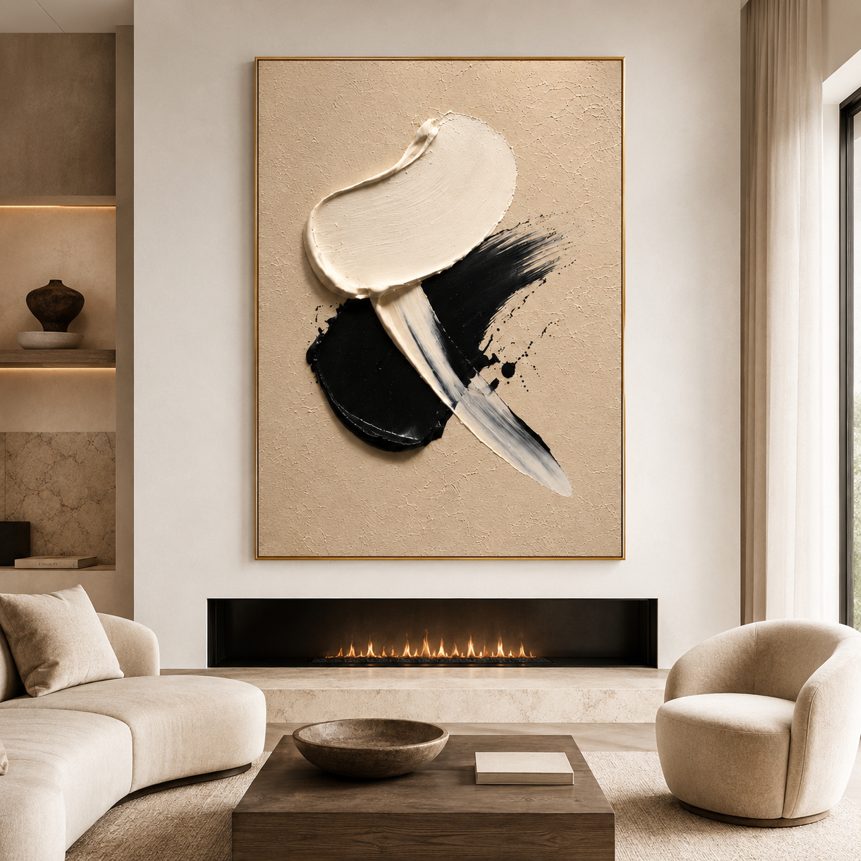 Black and White Abstract Wall Art | Quiet Collision