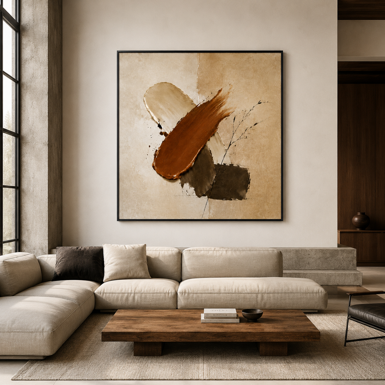 Earth Tone Abstract Wall Art | Burnished Crossing