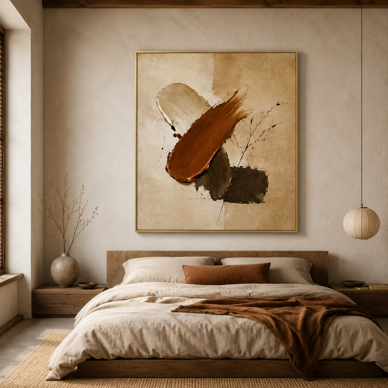 Earth Tone Abstract Wall Art | Burnished Crossing