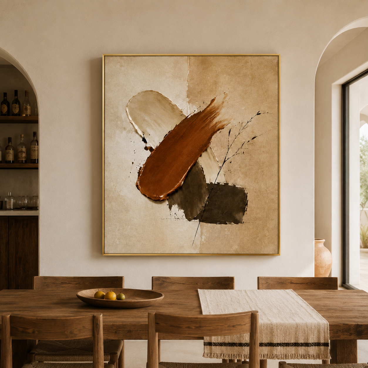 Earth Tone Abstract Wall Art | Burnished Crossing