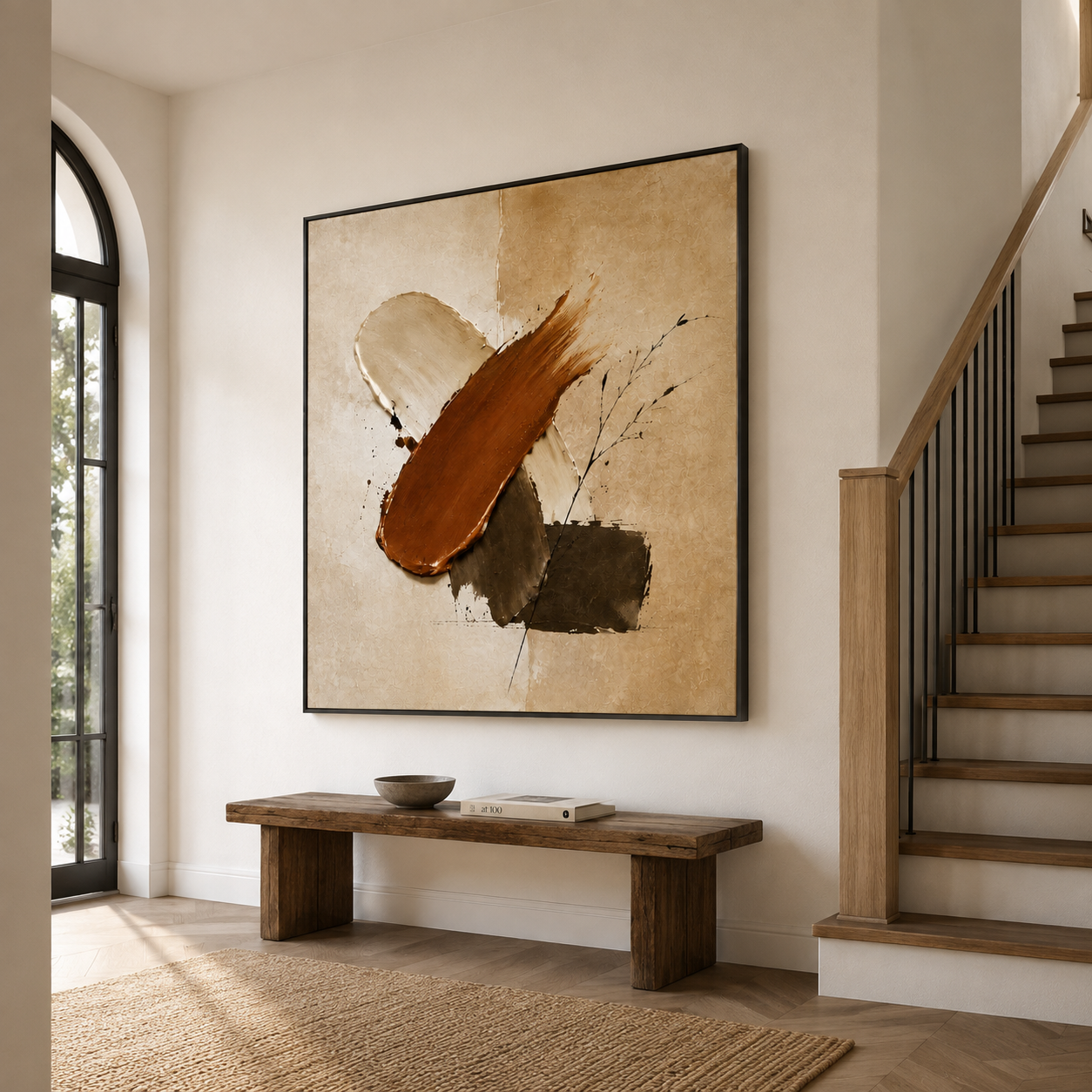 Earth Tone Abstract Wall Art | Burnished Crossing