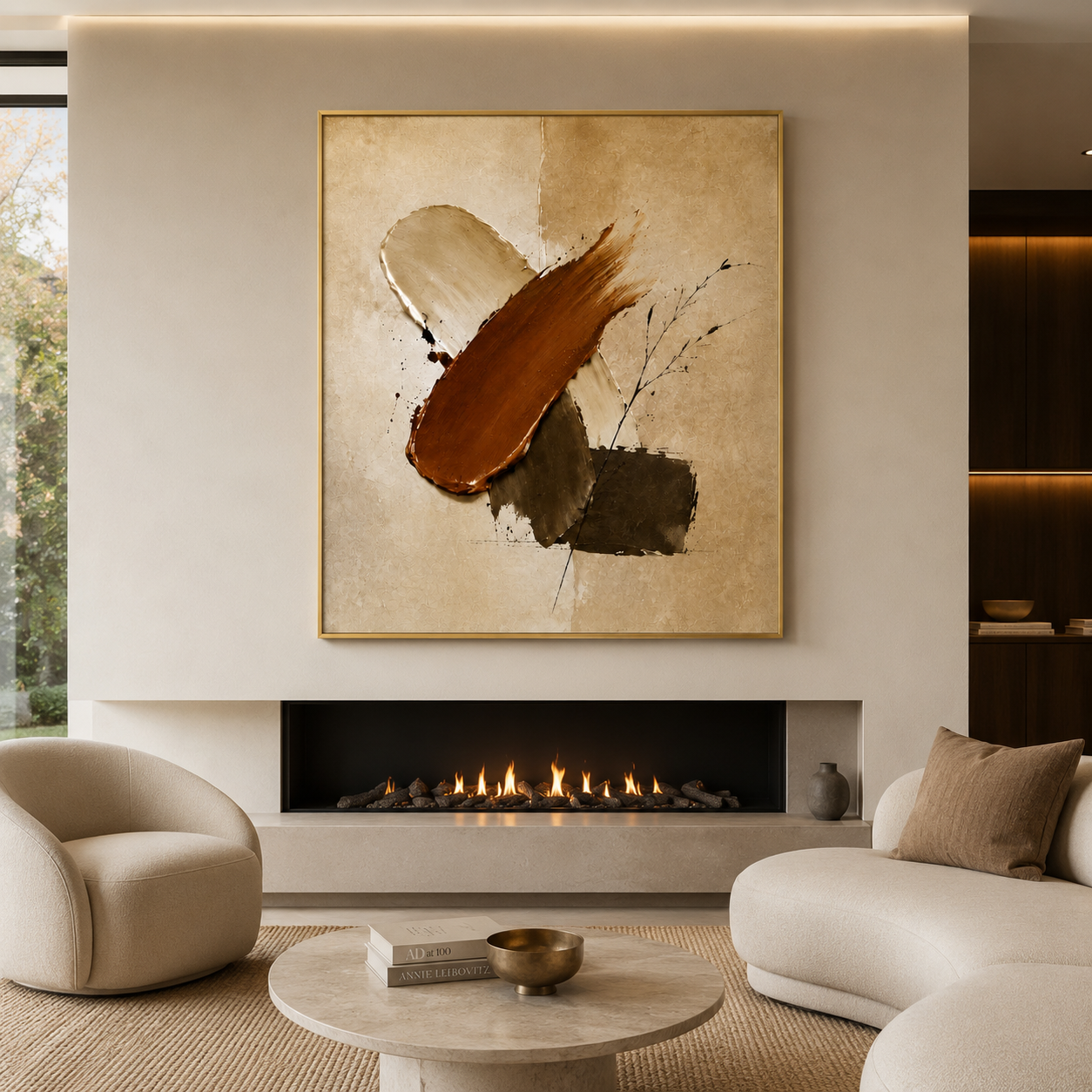 Earth Tone Abstract Wall Art | Burnished Crossing
