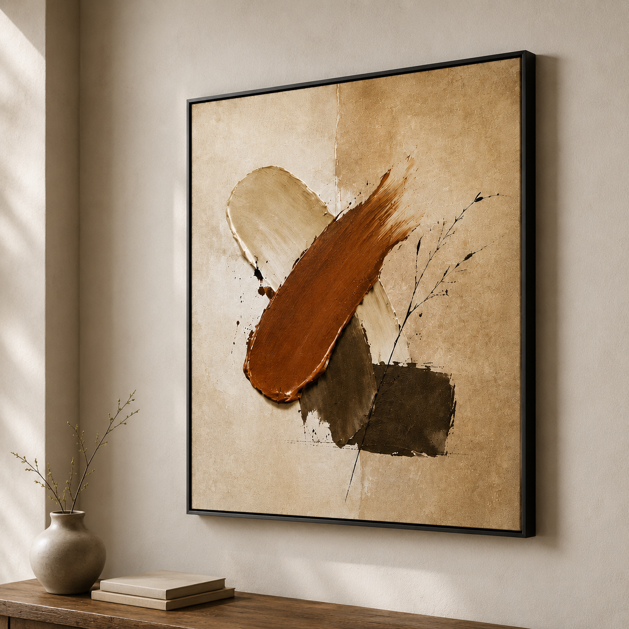 Earth Tone Abstract Wall Art | Burnished Crossing