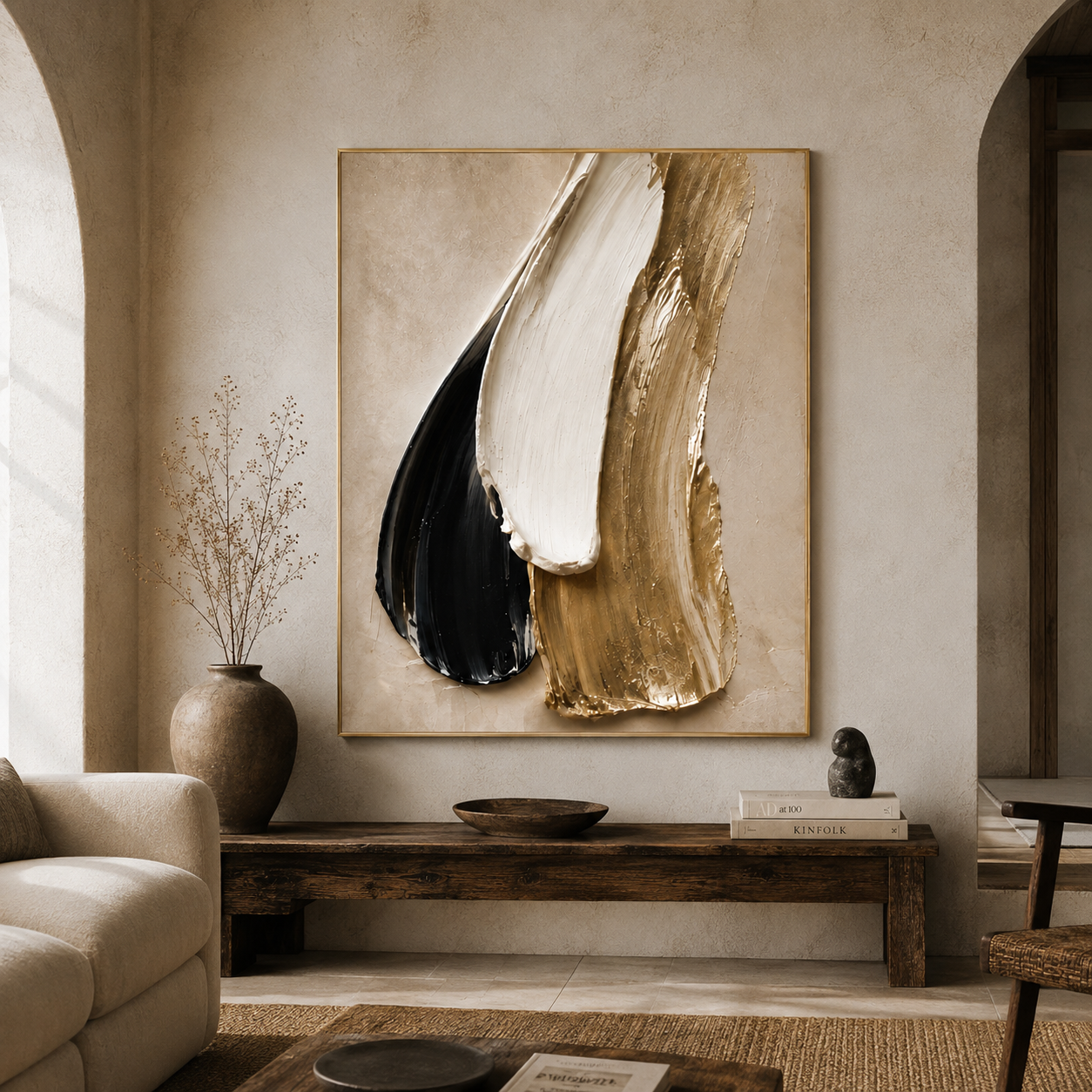 Black Gold Abstract Wall Art | Gilded Balance