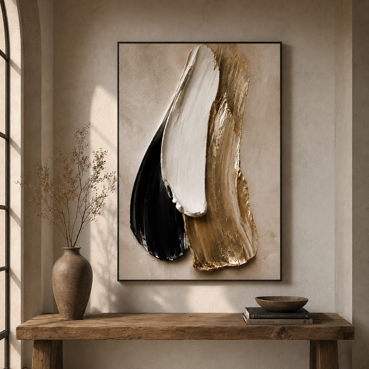 Black Gold Abstract Wall Art | Gilded Balance