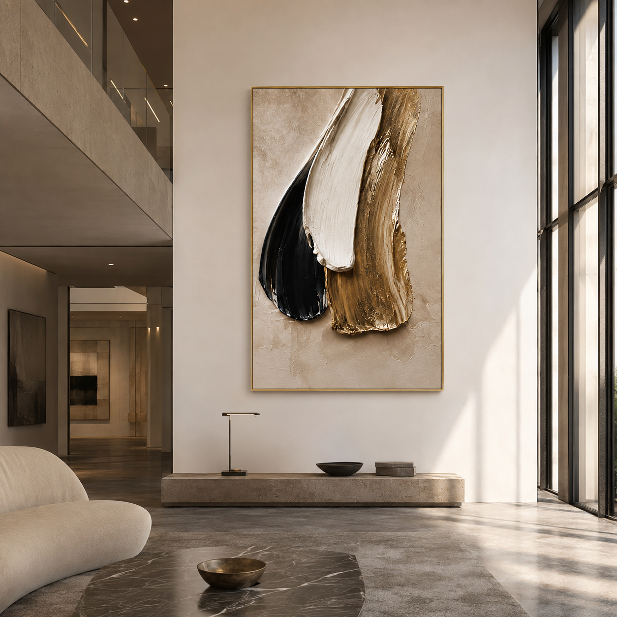 Black Gold Abstract Wall Art | Gilded Balance