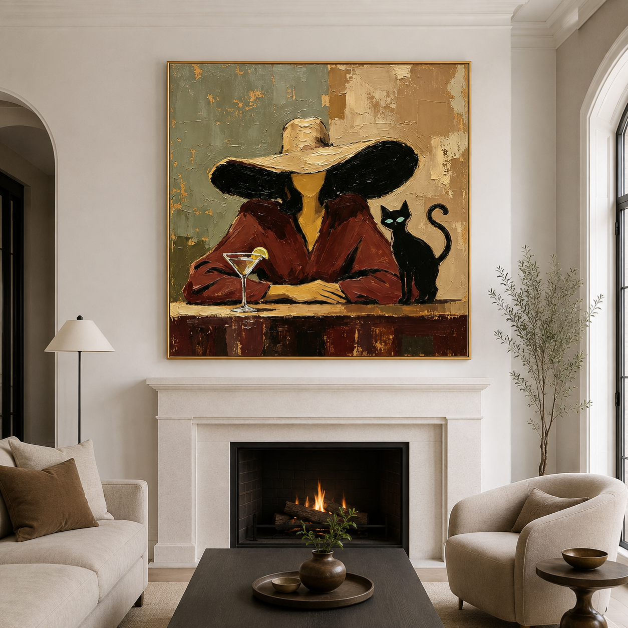 Western Woman Wall Art | The Cat Beside Her