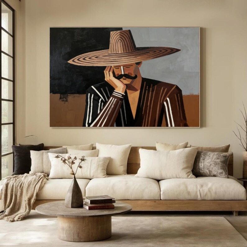 Rustic Allure – Stylized Cowboy Canvas Art