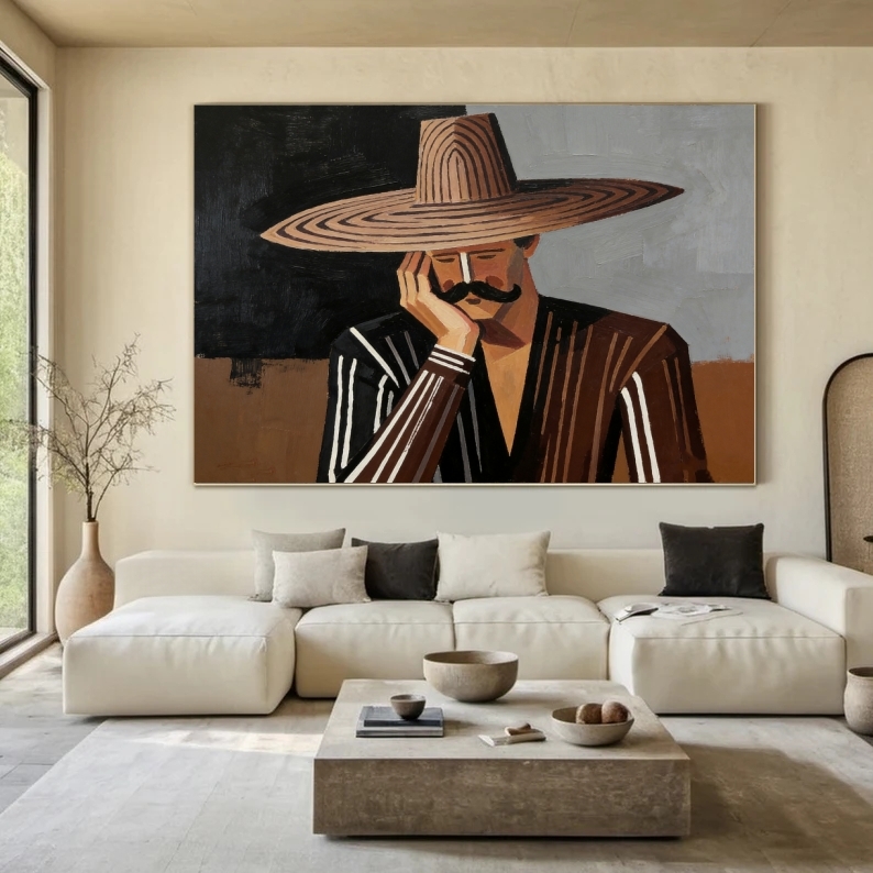 Rustic Allure – Stylized Cowboy Canvas Art