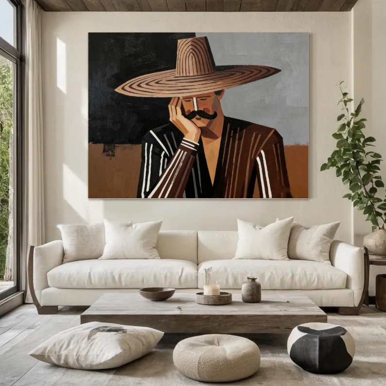 Rustic Allure – Stylized Cowboy Canvas Art