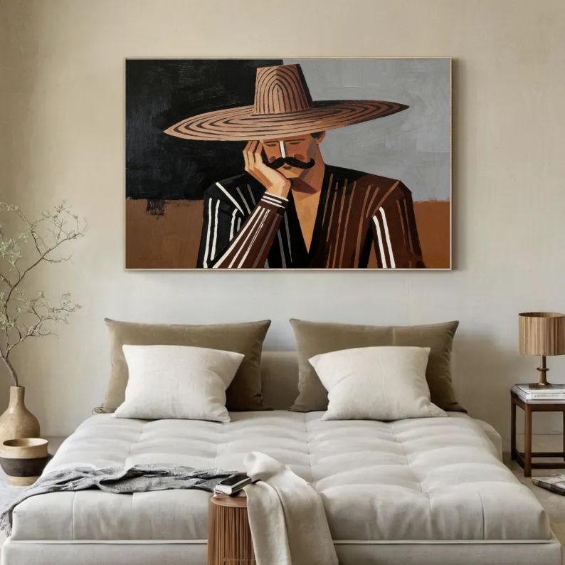 Rustic Allure – Stylized Cowboy Canvas Art