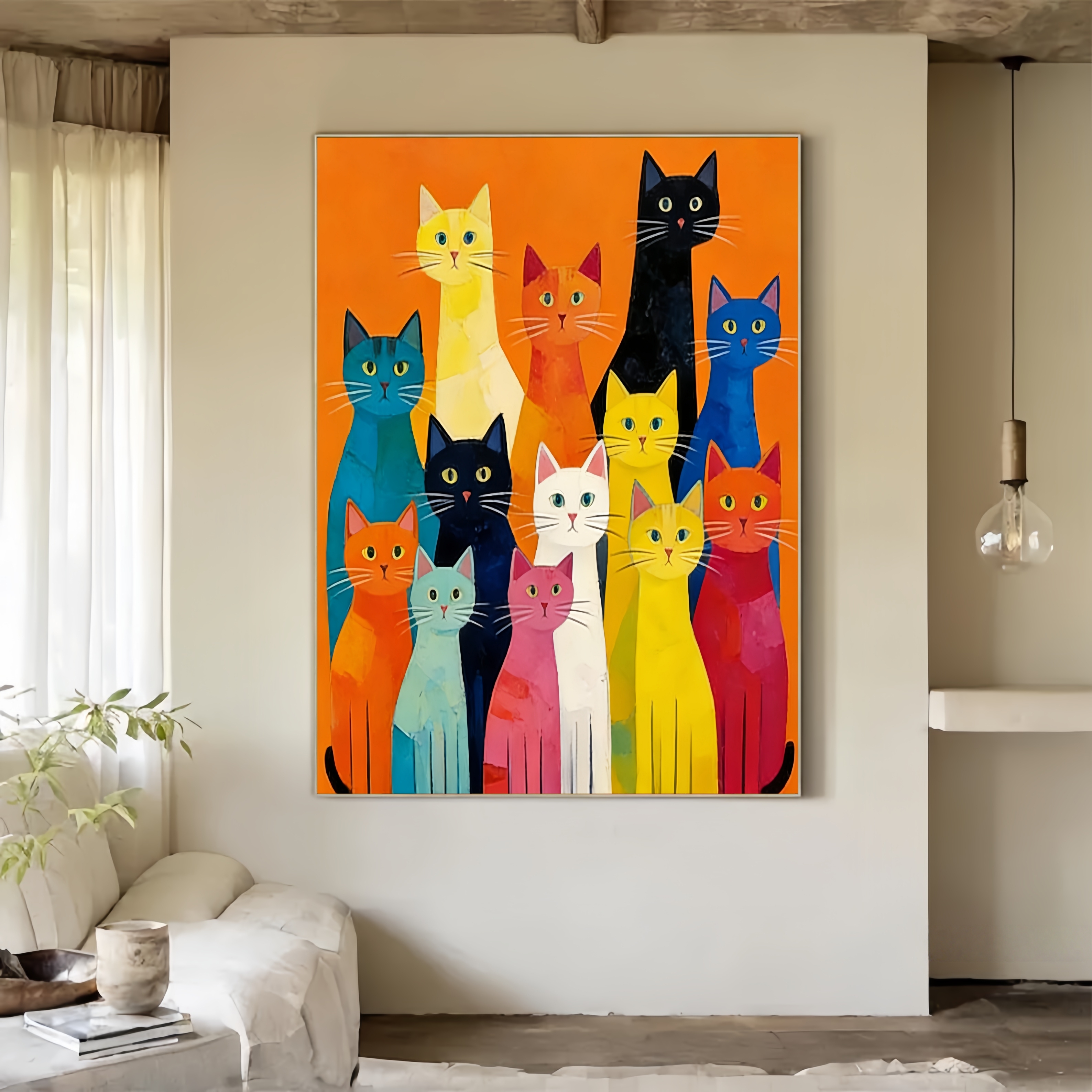 Colorful Feline Assembly