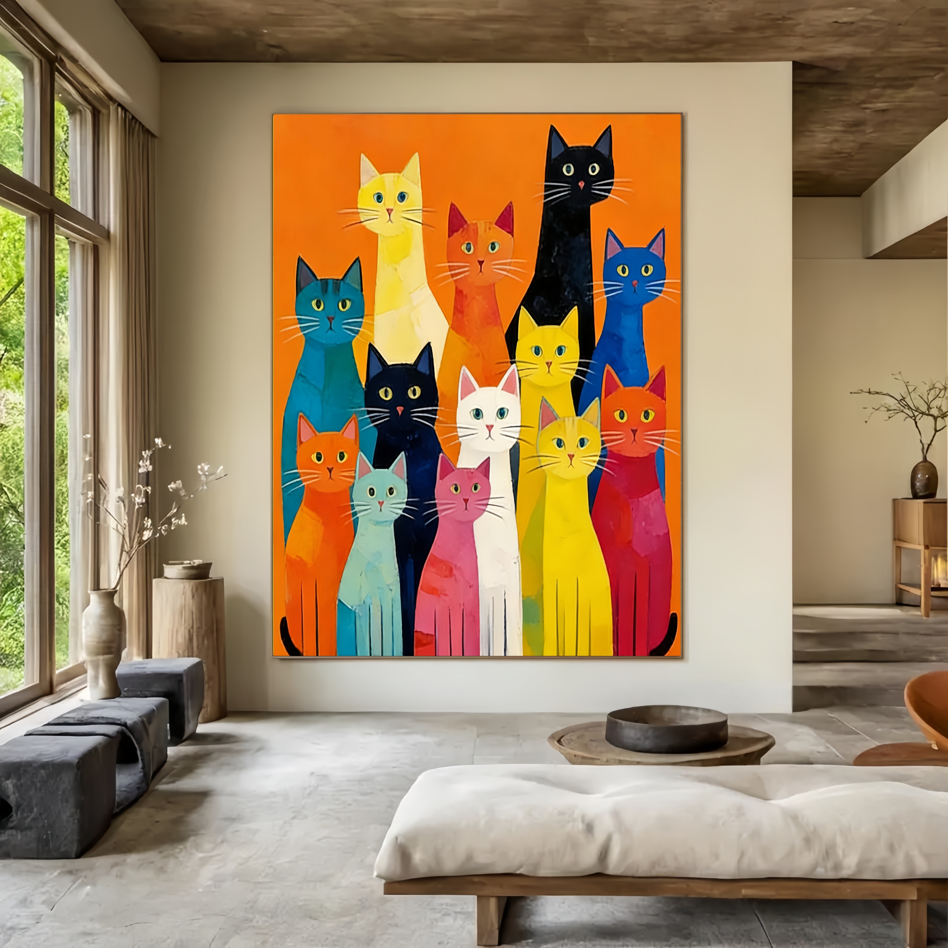 Colorful Feline Assembly