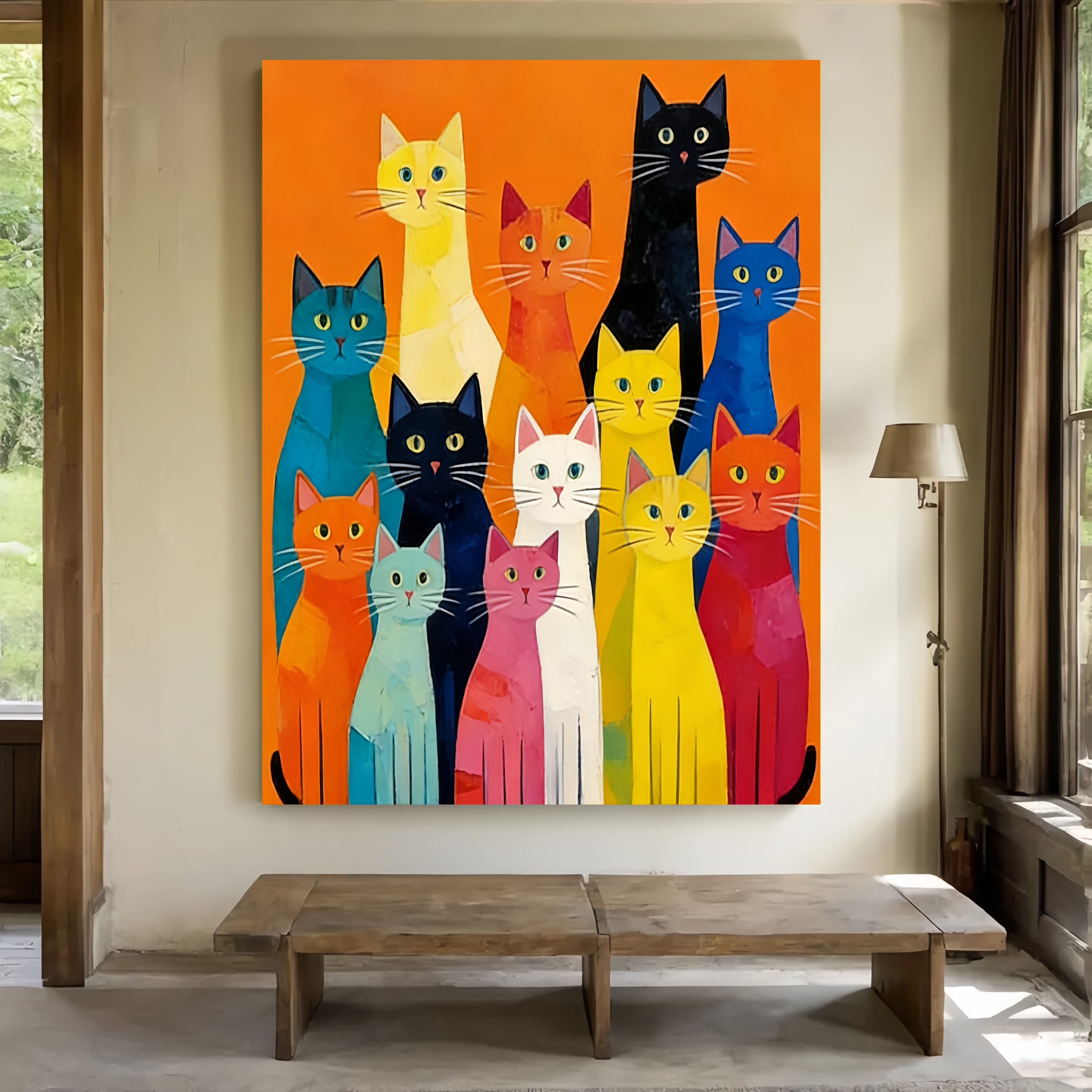 Colorful Feline Assembly
