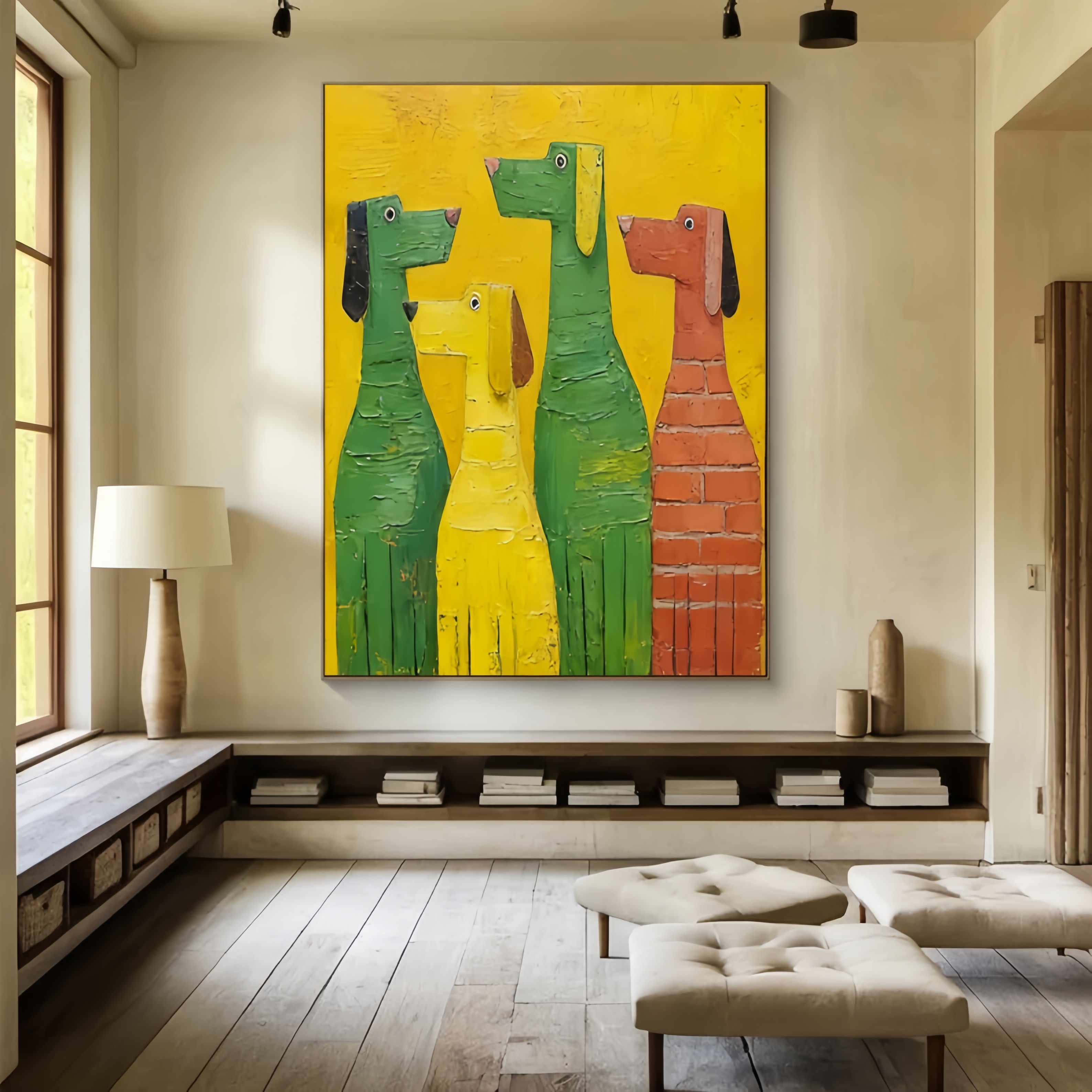 Whimsical Hounds – Abstract Dog Trio