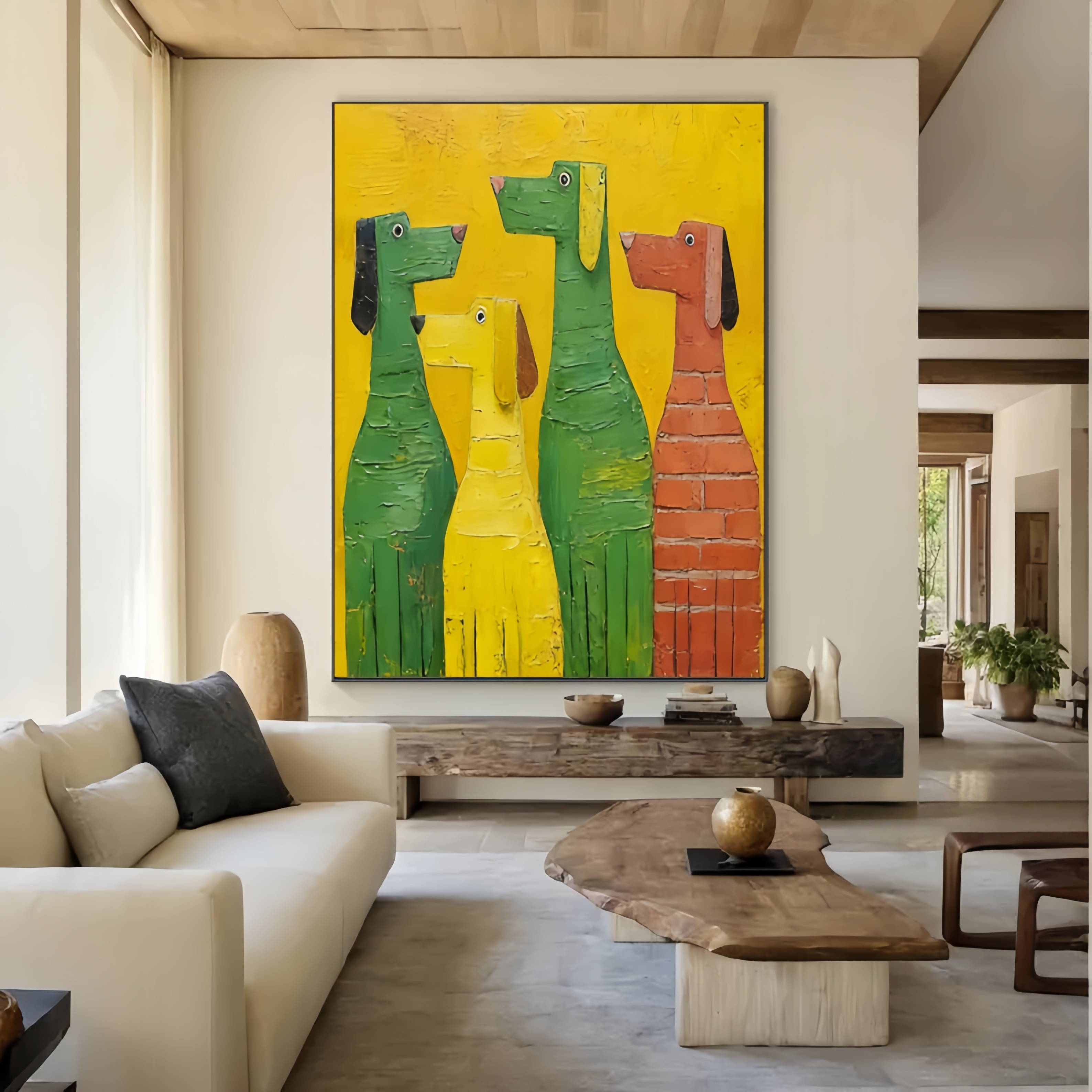 Whimsical Hounds – Abstract Dog Trio