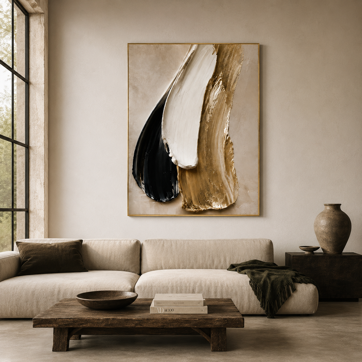 Black Gold Abstract Wall Art | Gilded Balance