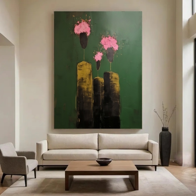 Blooming Silhouettes on Emerald