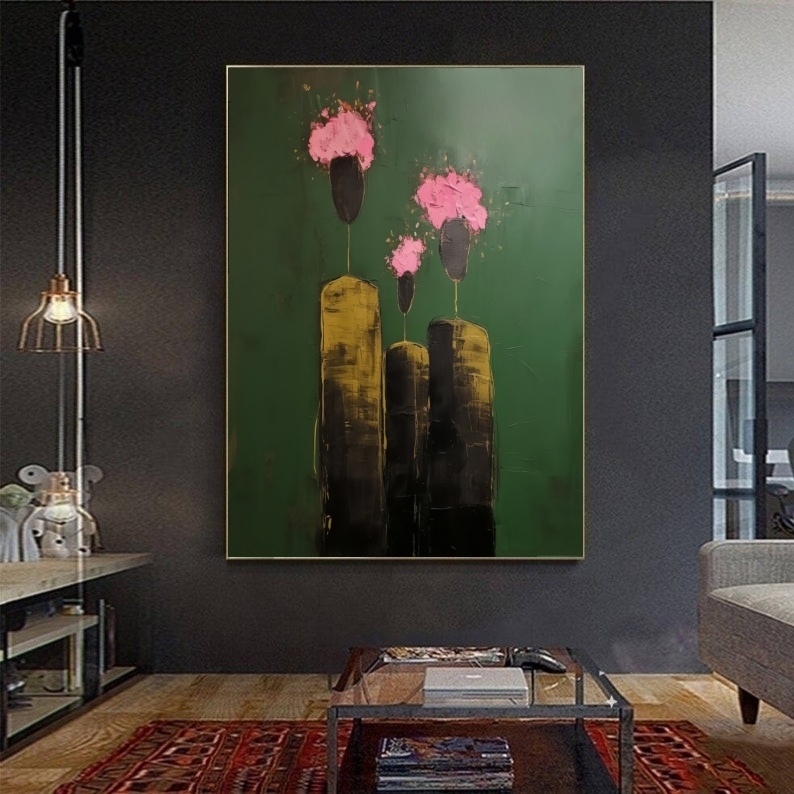 Blooming Silhouettes on Emerald