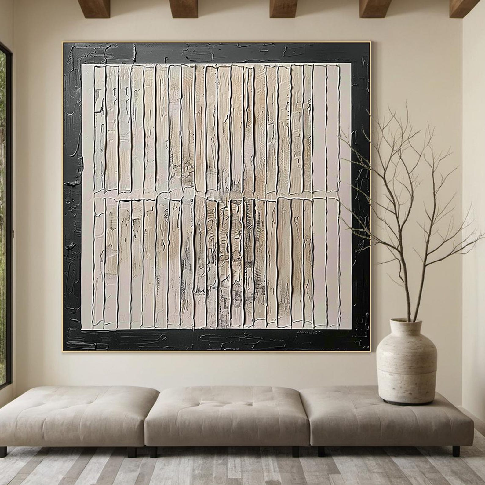 Beige 3d plaster minimalist