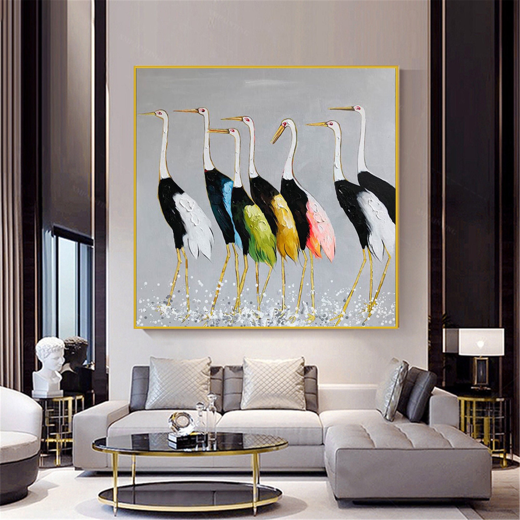 Seven Cranes Painting