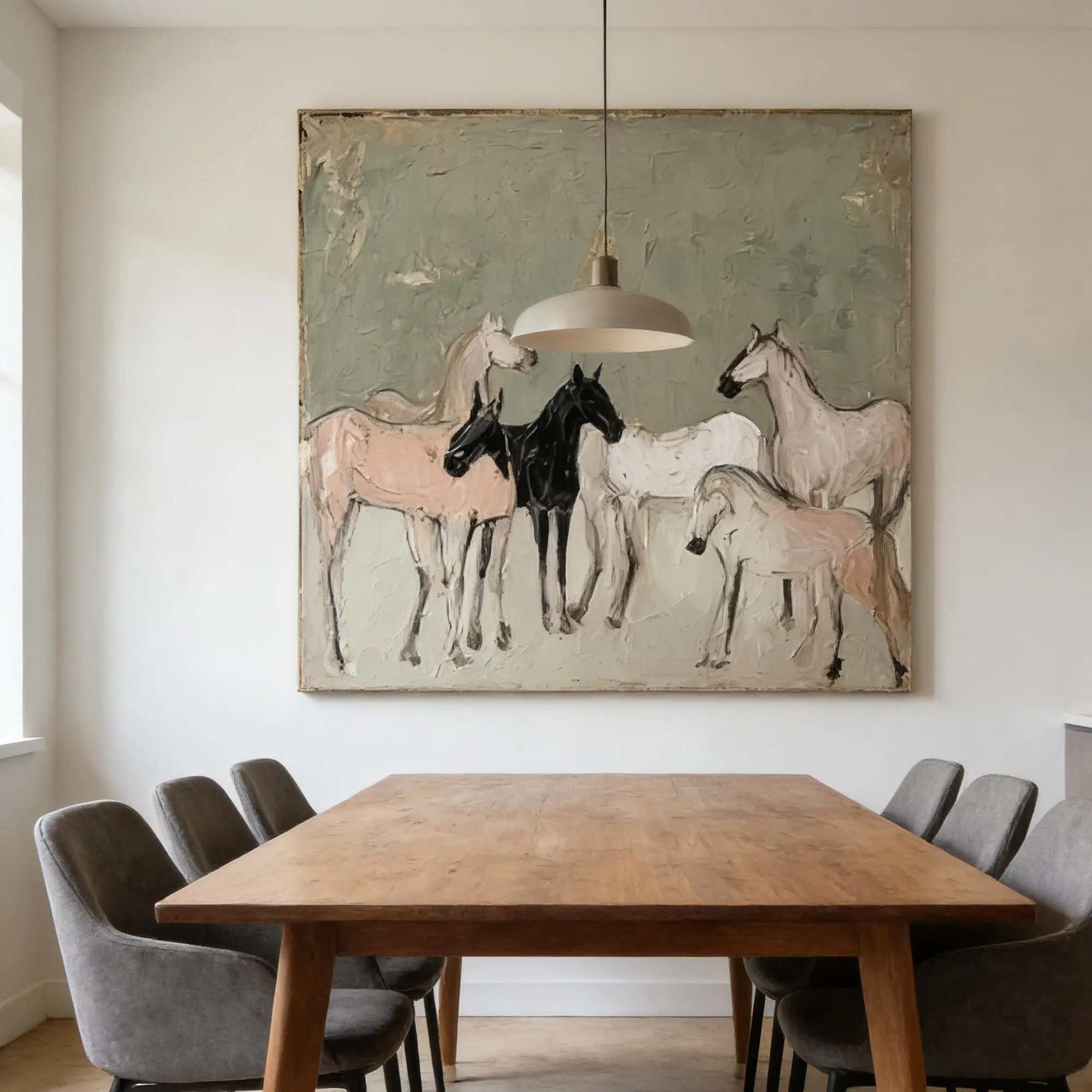 Classic Horse Herd Oil Painting