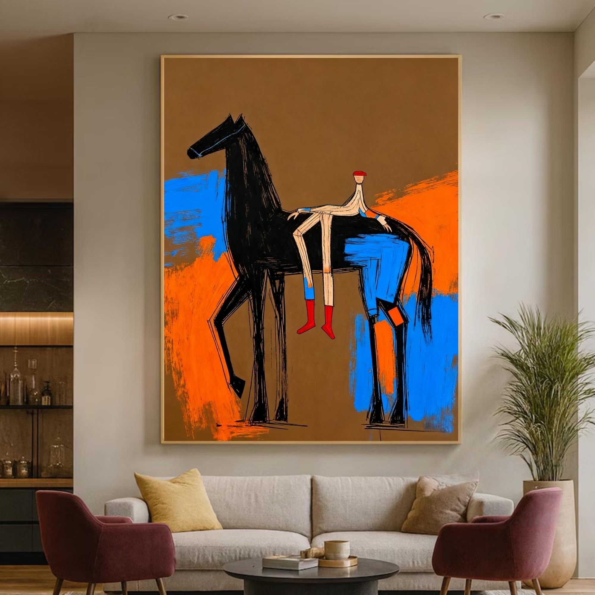 Rider in Abstract Strides