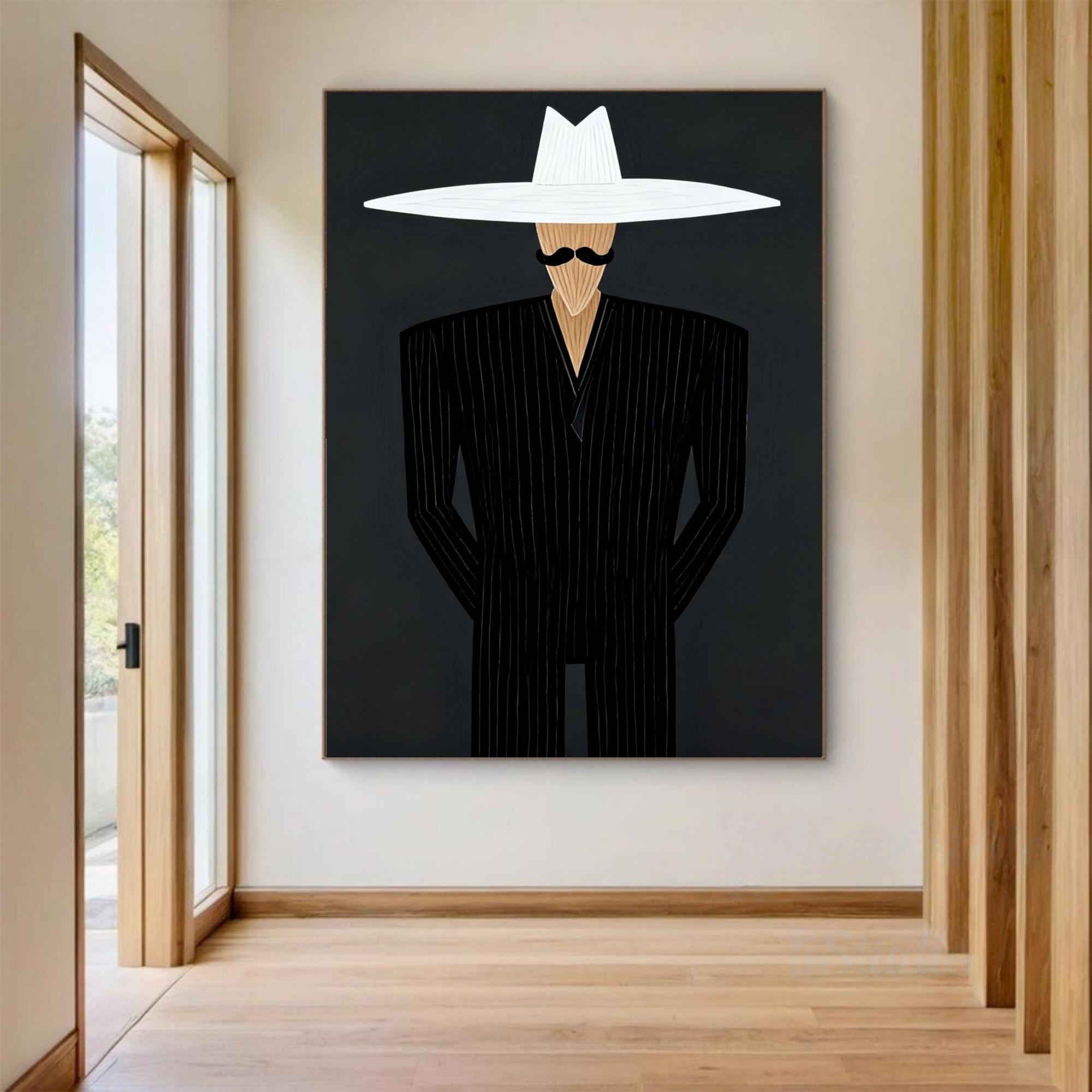 Pinstriped Mystery with Hat