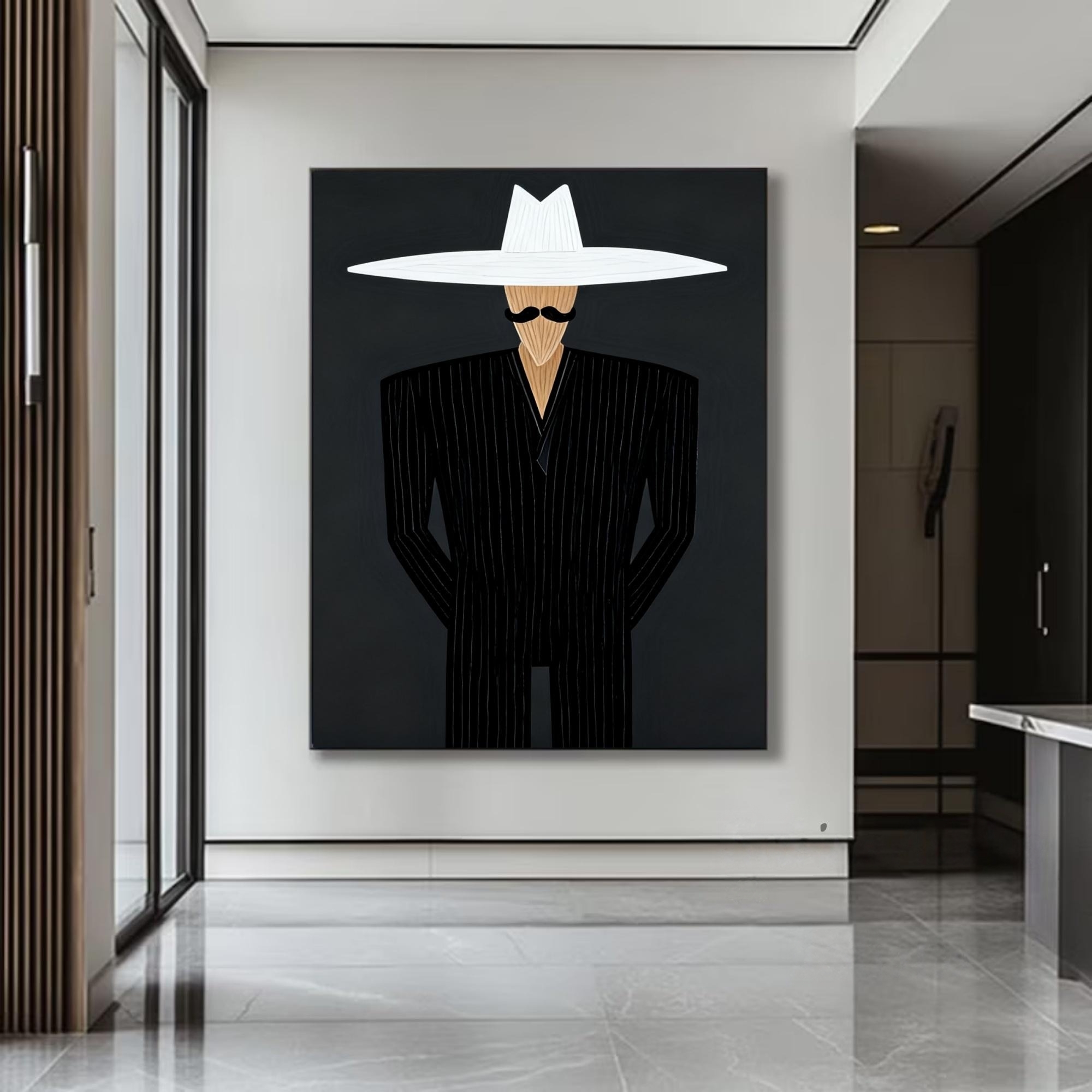 Pinstriped Mystery with Hat