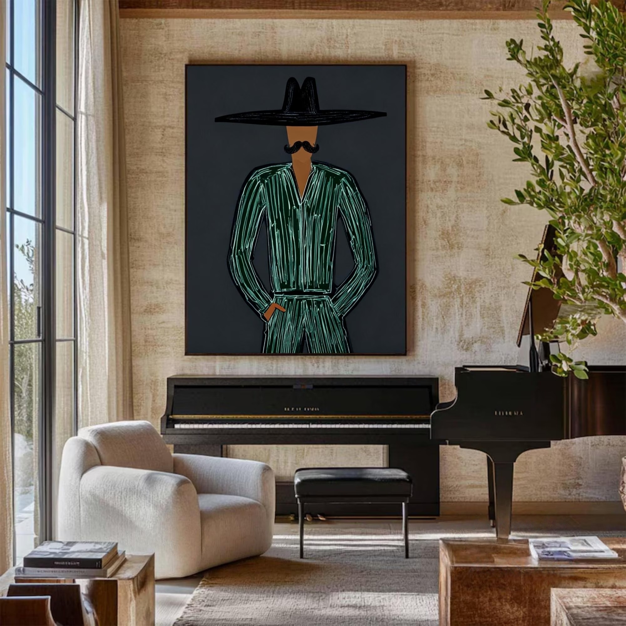 Mysterious Mustachioed Elegance