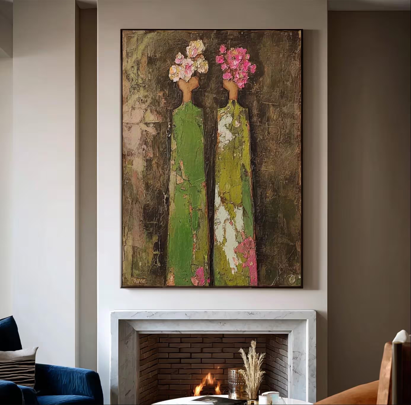 Abstract Floral Vessels in Impasto Time