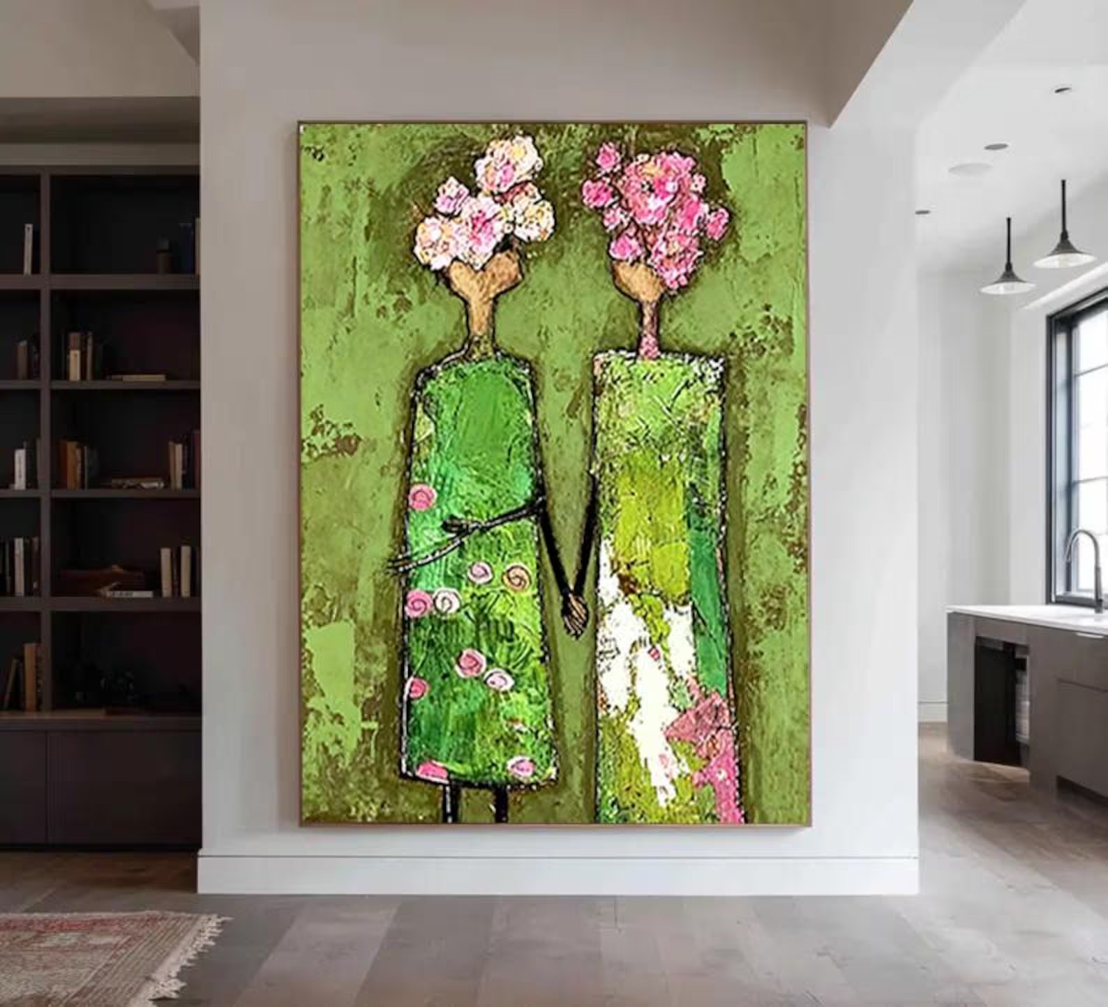 絵画 friends Garden Friends - Stylized Blooming Duo