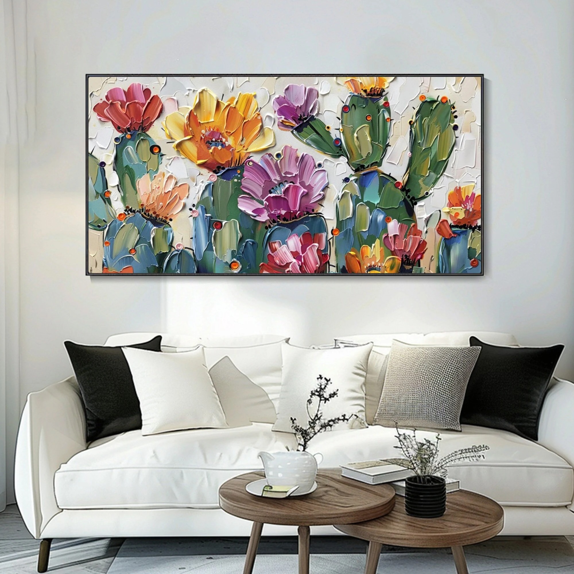 Vibrant Cacti Bloom Canvas